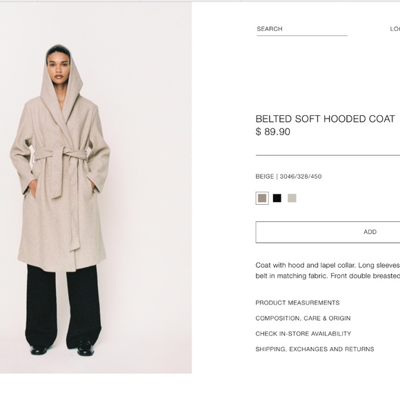Elegant Belted Hooded Coat - $50 - Picture 1 of 1